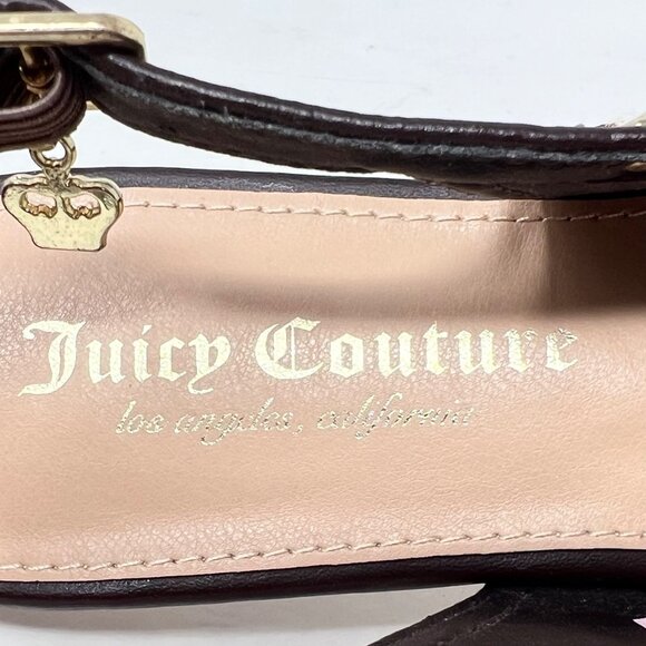 Juicy Couture Poetry Womens Logo Brown Brown Point Toe Flat Sling Back Size 8M - Picture 9 of 13